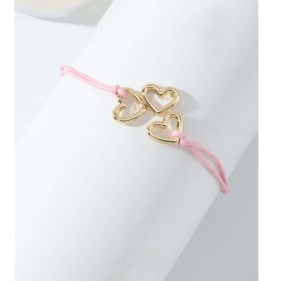 Pink Rope Hearts Bracelet - Picture 3 of 4